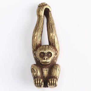Monkey Figurine Mini Animal Statue Ornament Home Office Desk Home Decor Brass